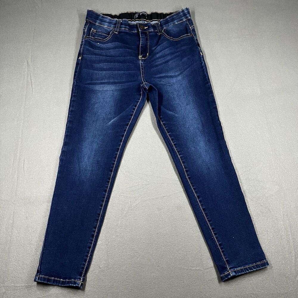 SandPiper woman dark wash skinny jeans size 12 p boho grunge festival mid rise